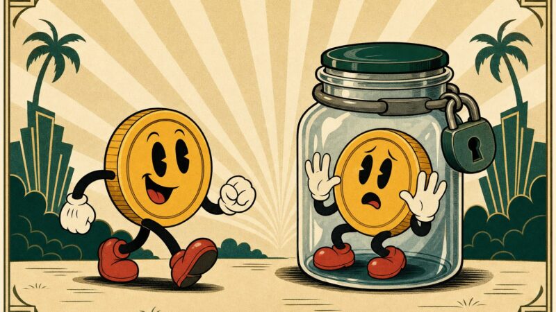 Retro cartoon illustration for the bonus money vs real cash guide