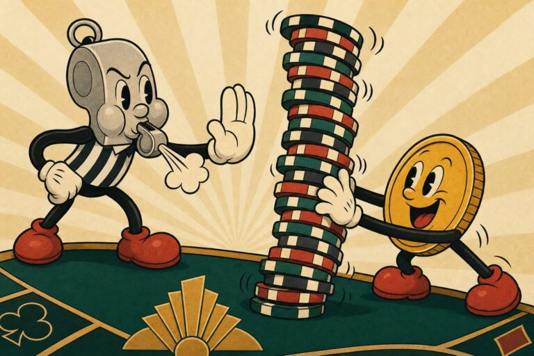 Retro cartoon illustration for the max bet rule guide