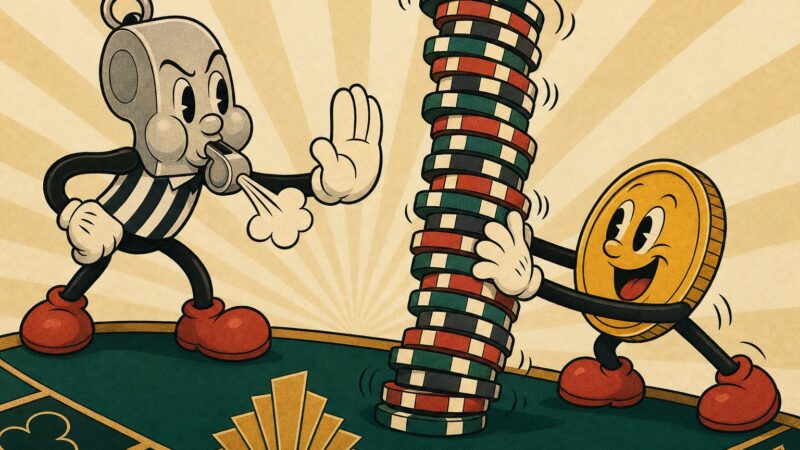 Retro cartoon illustration for the max bet rule guide