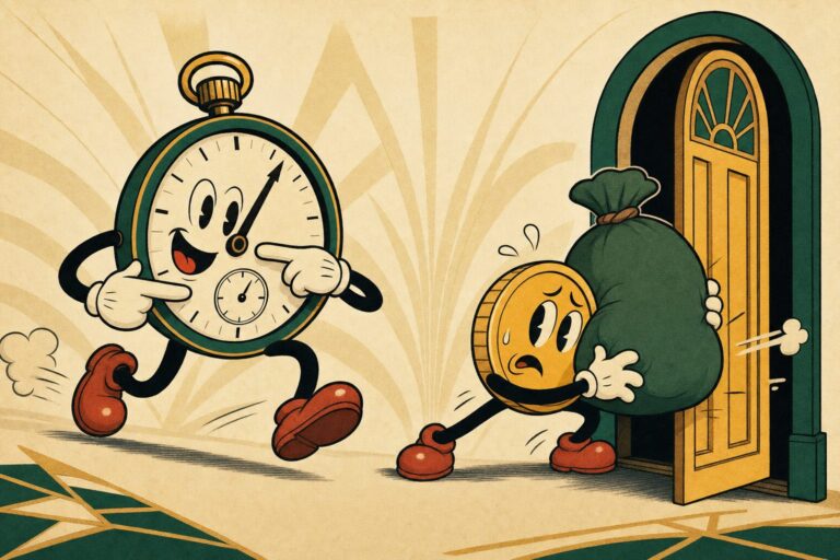 Retro cartoon illustration for the max cashout and expiry guide