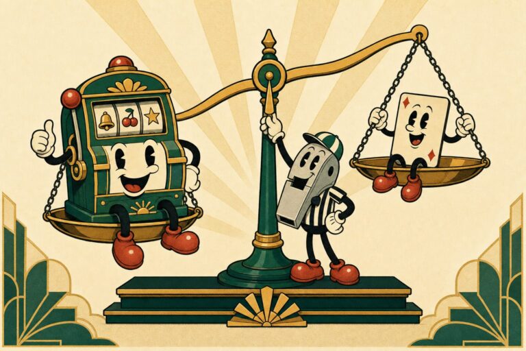 Retro cartoon illustration for the game weighting guide