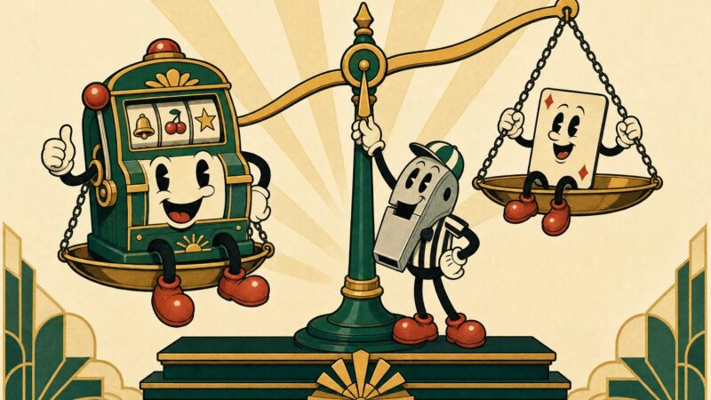 Retro cartoon illustration for the game weighting guide