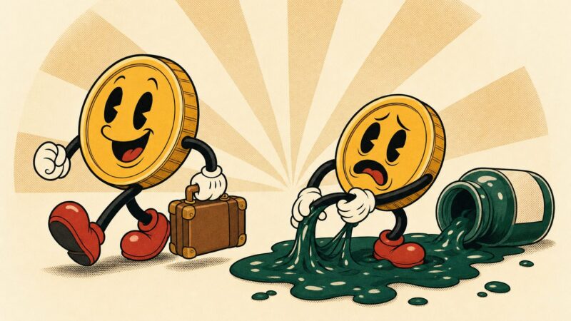 Retro cartoon illustration for the sticky vs cashable bonuses guide